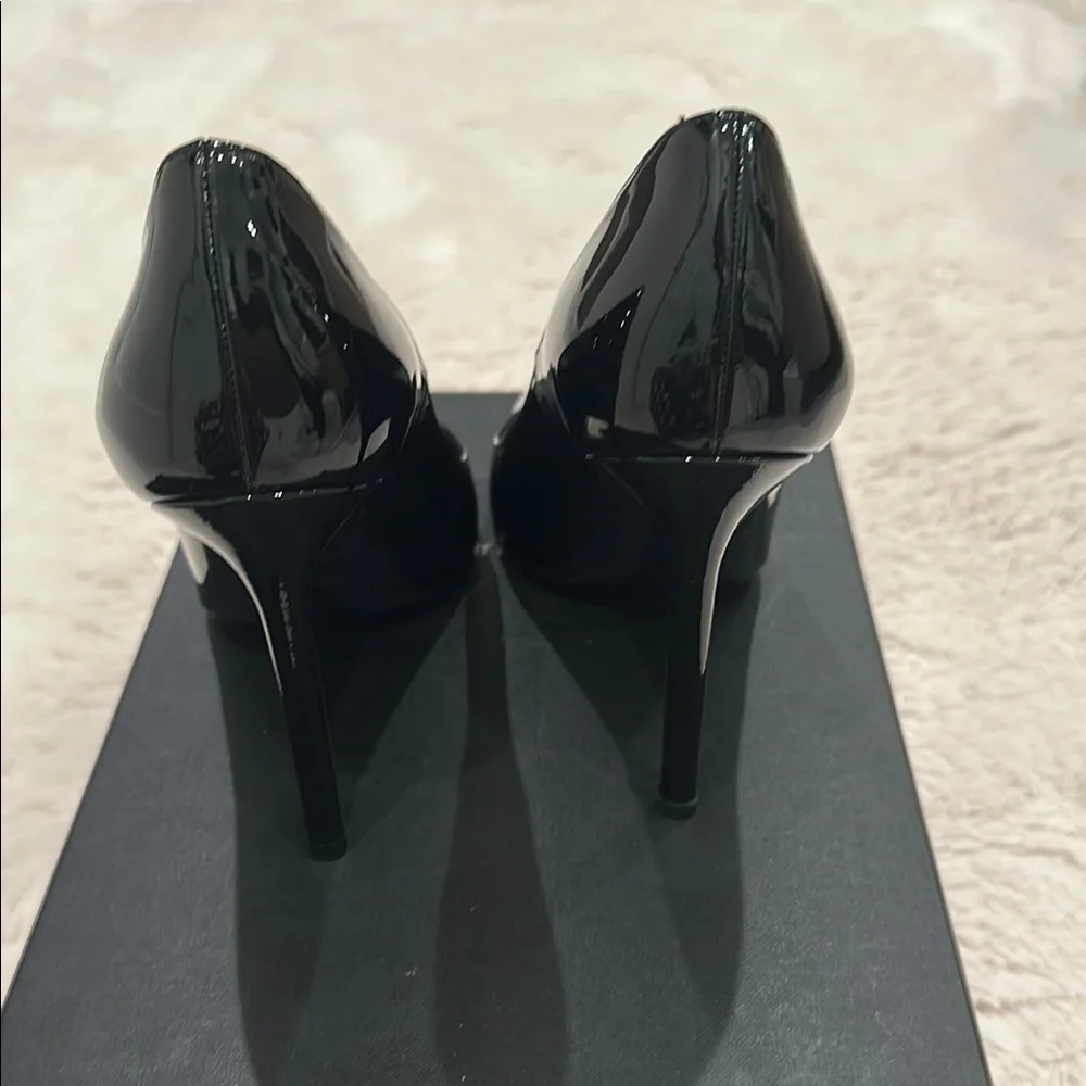 Saint Laurent Black Patent Leather Stiletto Heels - Picture 6 of 9
